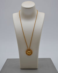 Christian Dior Collier Pendentif Soleil Félin Vintage