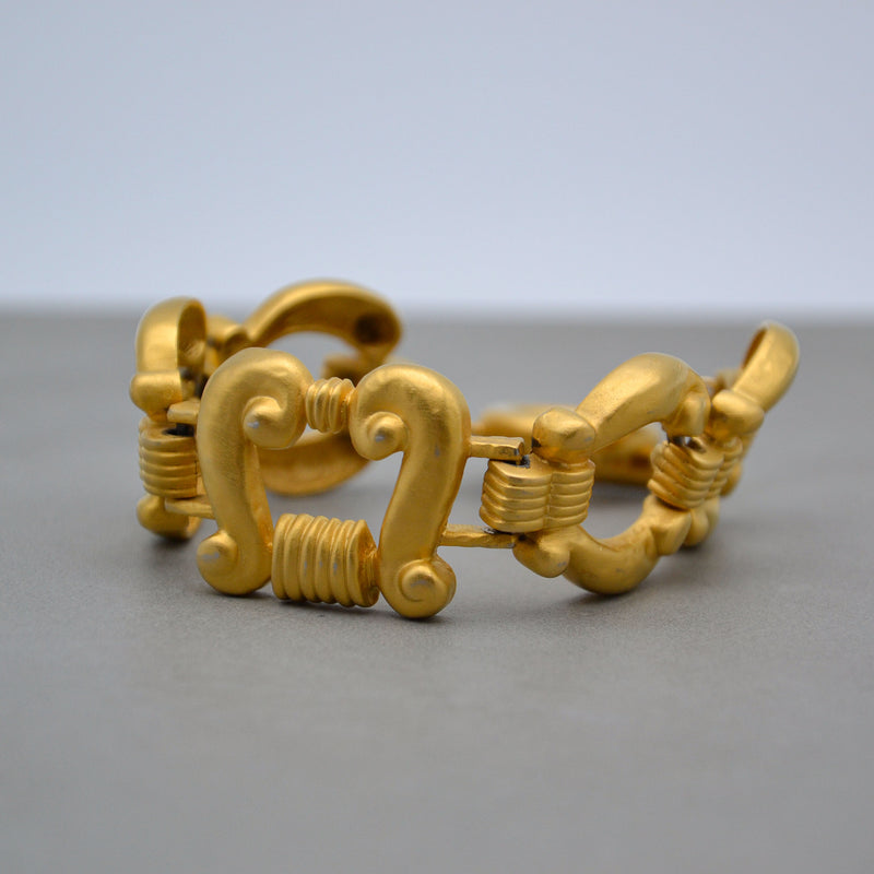 Givenchy Bracelet Vintage Maillons Sculptés Or Mat