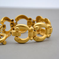 Givenchy Bracelet Vintage Maillons Sculptés Or Mat