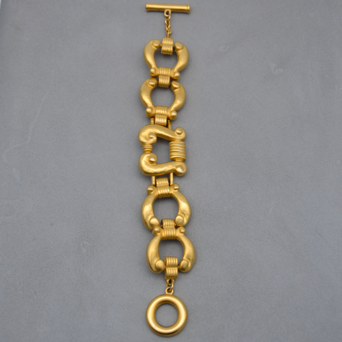 Givenchy Bracelet Vintage Maillons Sculptés Or Mat