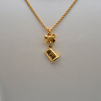 Christian Dior Collier Dé à Coudre & Nœud Vintage