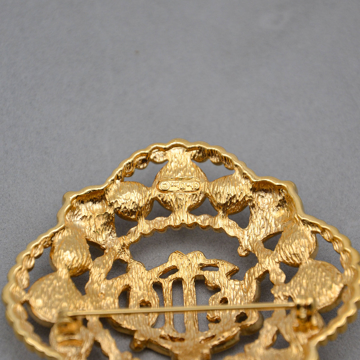 Christian Dior Broche Monogramme CD Baroque Vintage