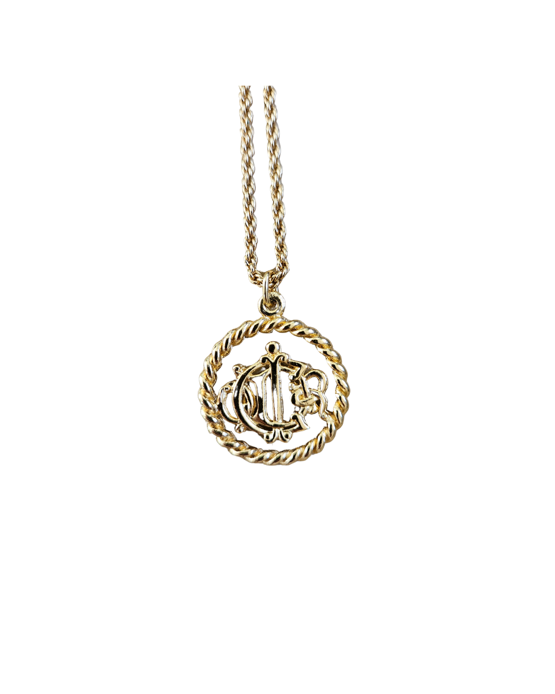 Dior Gold-Plated Logo Necklace