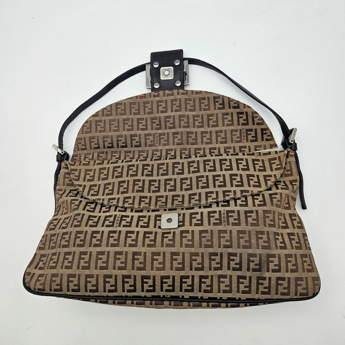 Fendi Baguette toile Zucchino jacquard marron