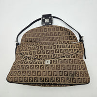 Fendi Baguette toile Zucchino jacquard marron