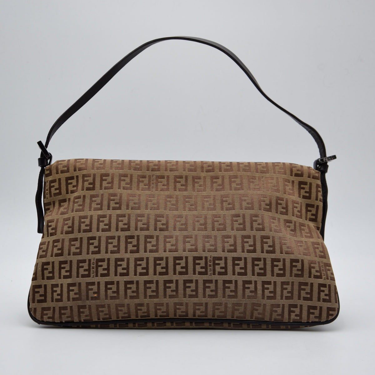 Fendi Baguette toile Zucchino jacquard marron
