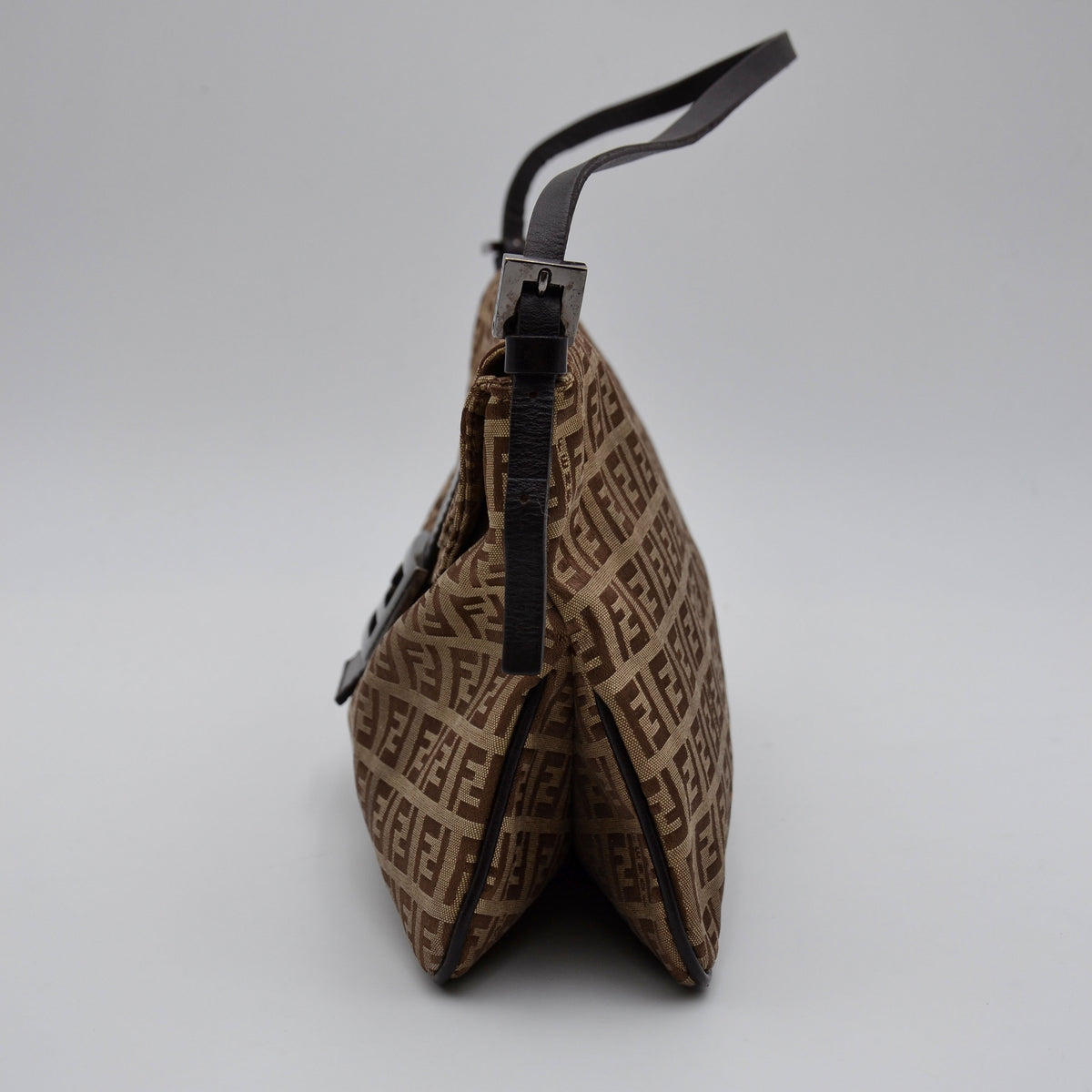 Fendi Baguette toile Zucchino jacquard marron