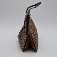 Fendi Baguette toile Zucchino jacquard marron