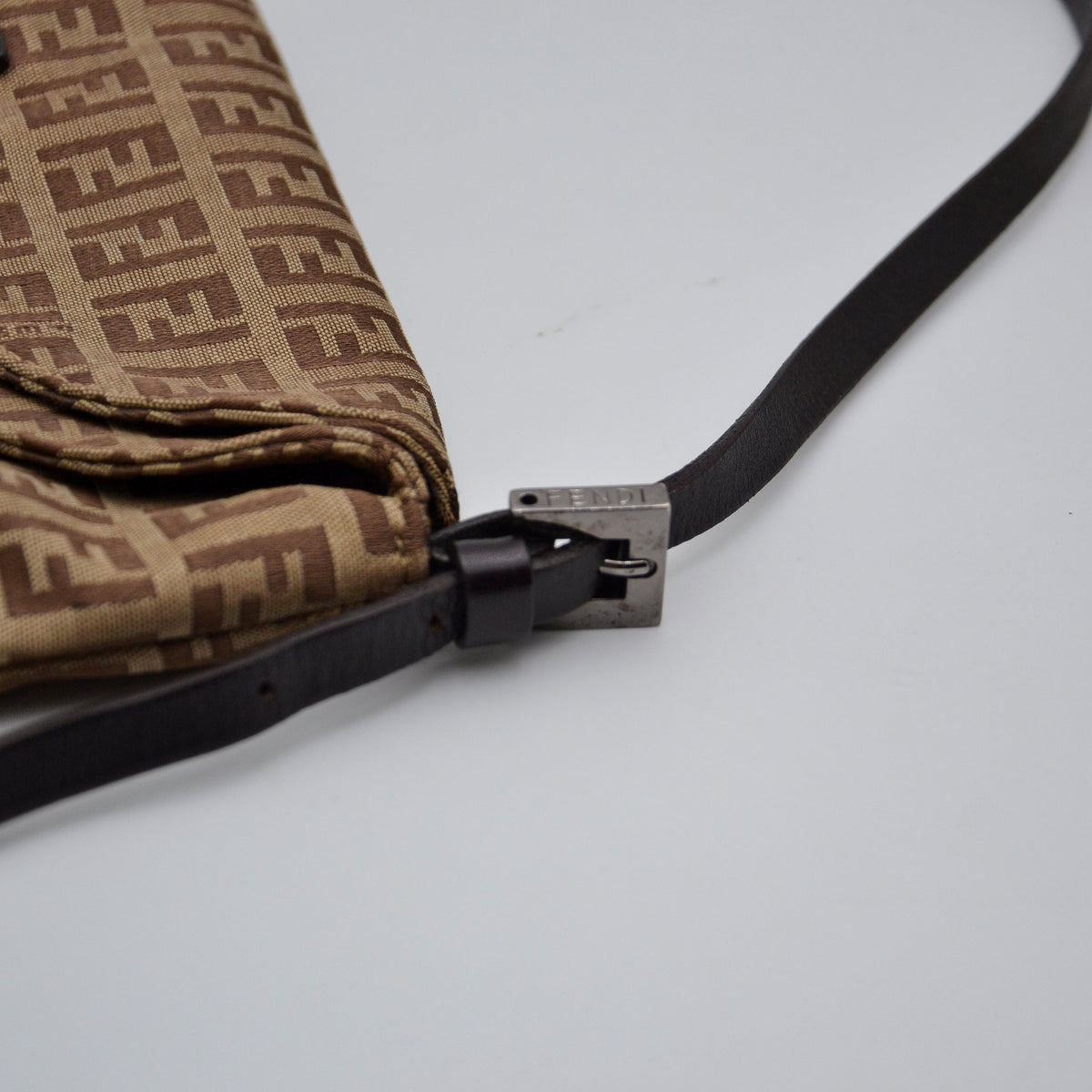 Fendi Baguette toile Zucchino jacquard marron