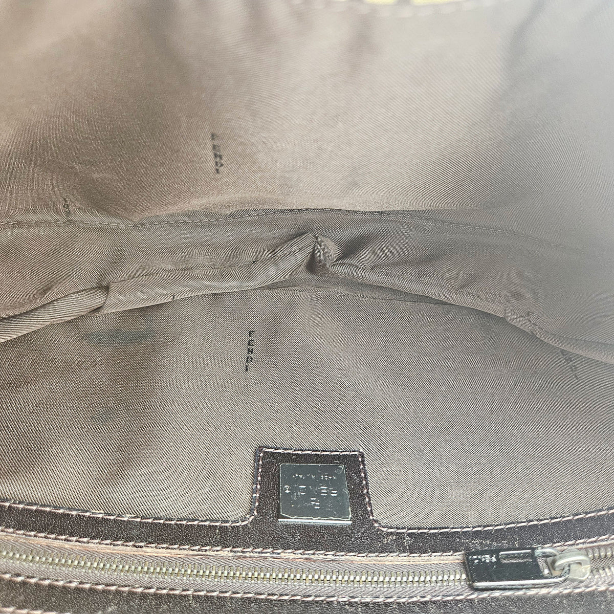 Fendi Baguette toile Zucchino jacquard marron