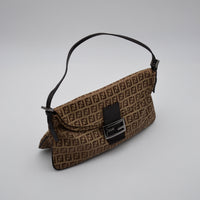 Fendi Baguette toile Zucchino jacquard marron