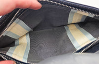 Sac Fendi Baguette Toile Bleu Marine Fermoir FF Émail Vintage