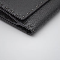 Portefeuille Fendi Selleria Cuir Grainé Gris Anthracite Unisexe