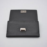 Portefeuille Fendi Selleria Cuir Grainé Gris Anthracite Unisexe