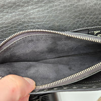 Portefeuille Fendi Selleria Cuir Grainé Gris Anthracite Unisexe