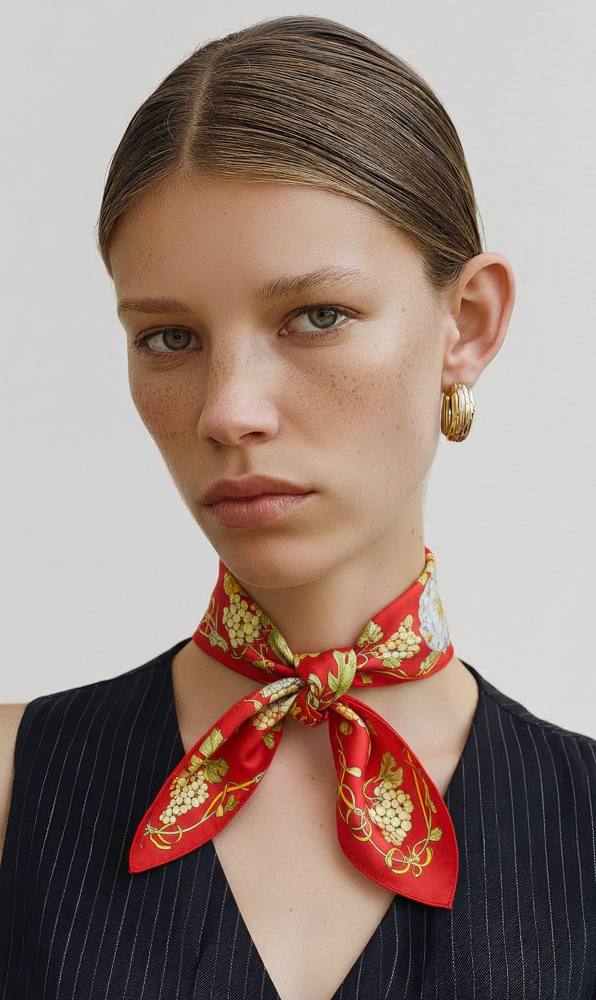 Salvatore Ferragamo Red & Yellow Cotton Bandana Scarf