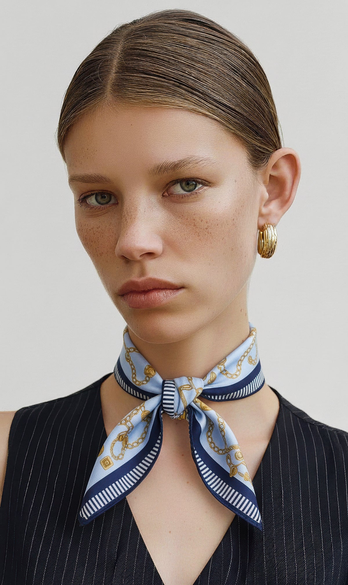 Fendi Vintage Charm Chain Cotton Bandana Scarf