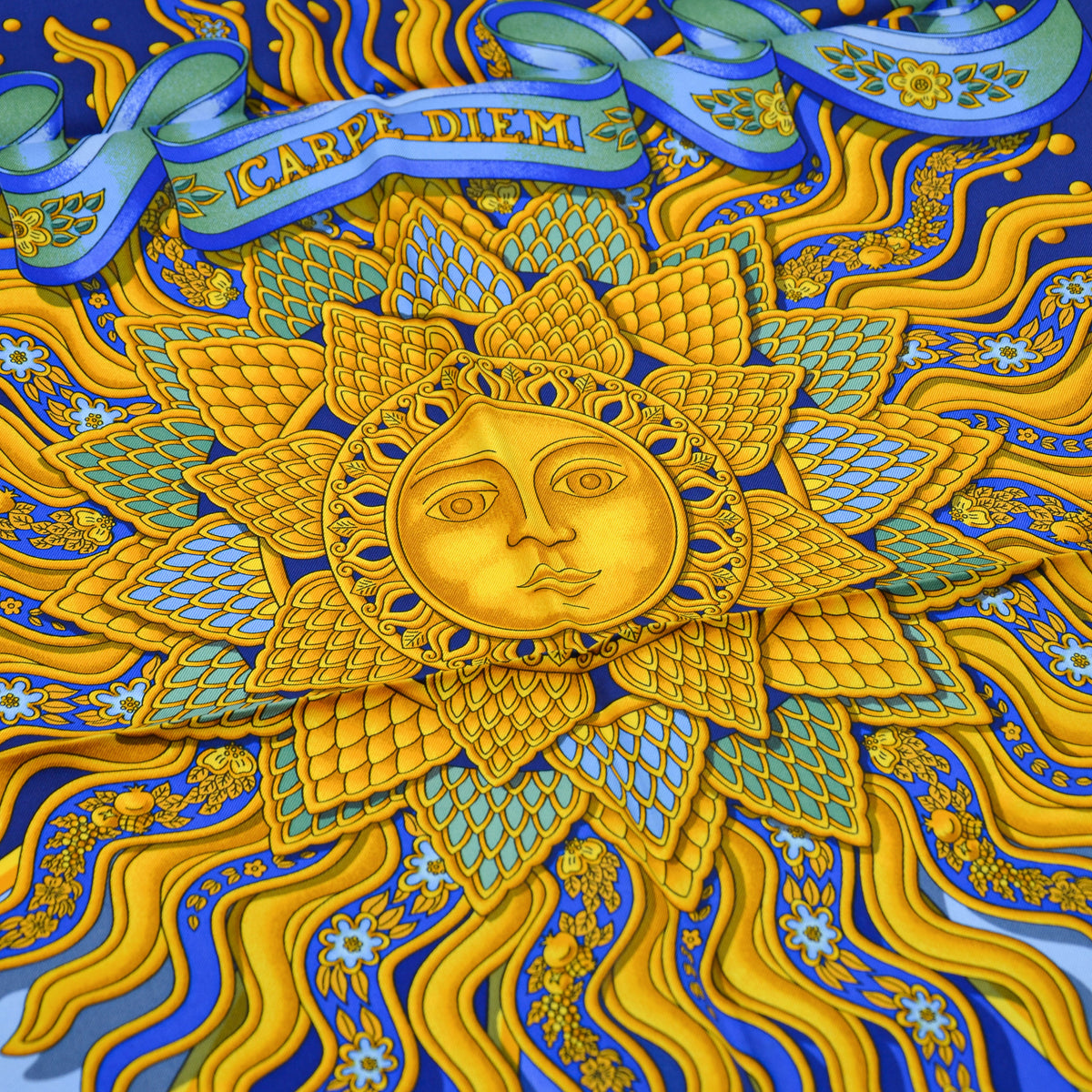 Foulard Hermès "Carpe Diem" Joachim Metz 1994