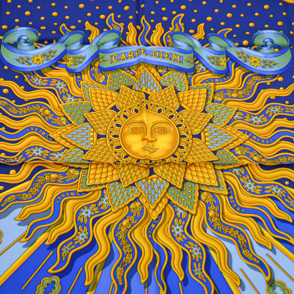 Foulard Hermès "Carpe Diem" Joachim Metz 1994