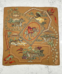 Vintage Salvatore Ferragamo Silk Bandana– Exotic Animal Print