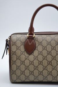 Sac Gucci Boston GG Supreme Cuir Marron Bandoulière