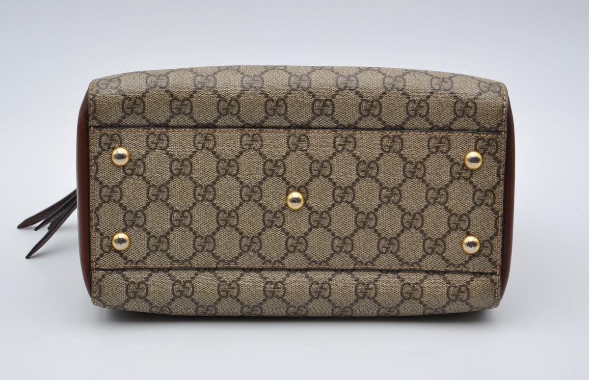 Sac Gucci Boston GG Supreme Cuir Marron Bandoulière