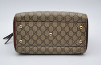 Sac Gucci Boston GG Supreme Cuir Marron Bandoulière