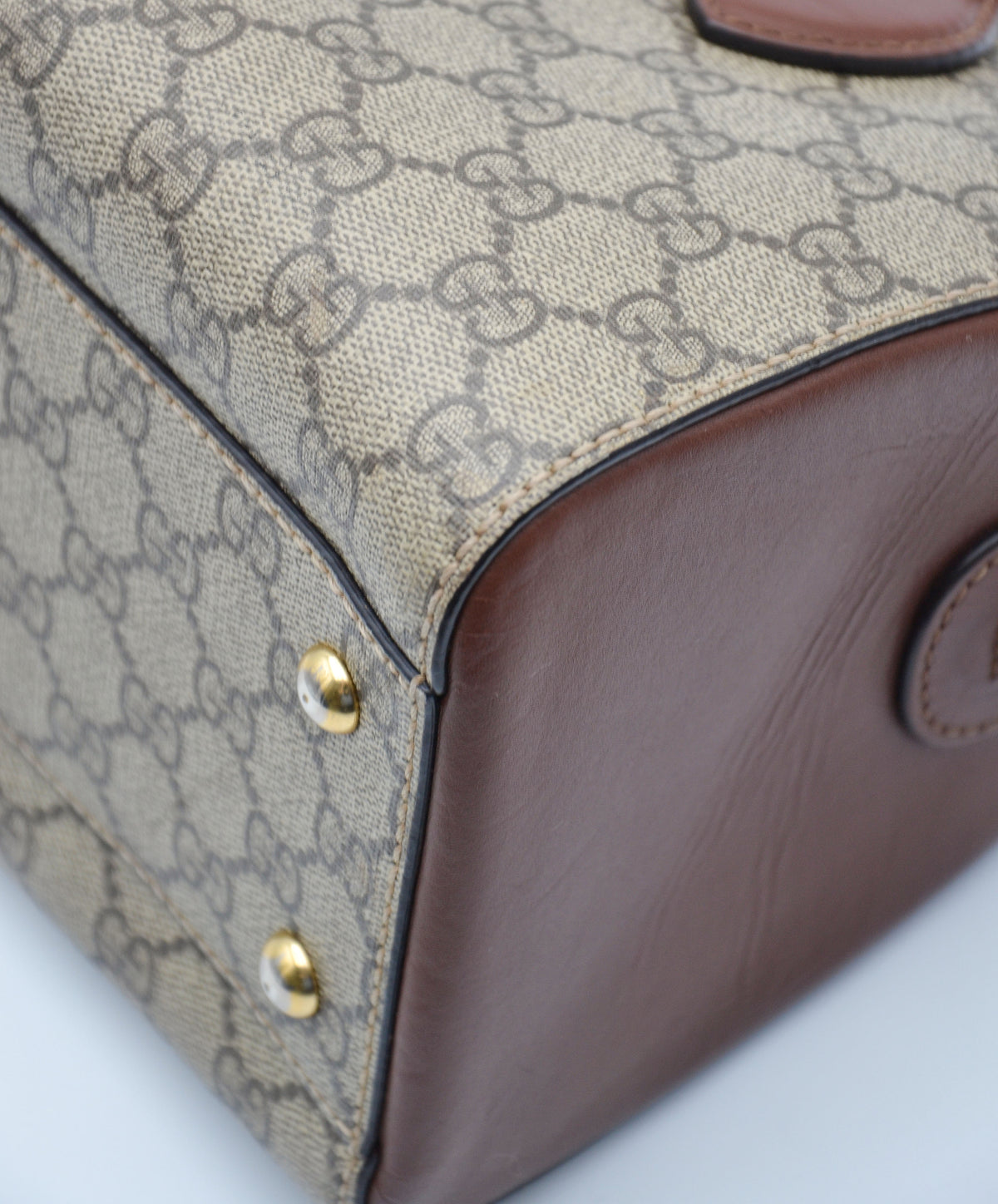 Sac Gucci Boston GG Supreme Cuir Marron Bandoulière