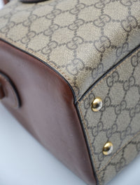Sac Gucci Boston GG Supreme Cuir Marron Bandoulière