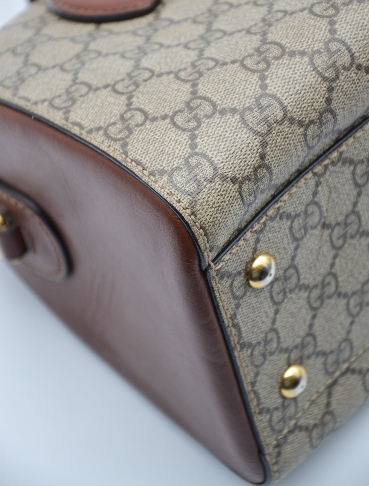 Sac Gucci Boston GG Supreme Cuir Marron Bandoulière