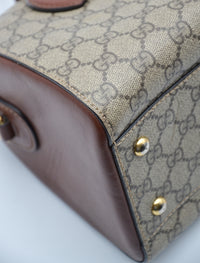 Sac Gucci Boston GG Supreme Cuir Marron Bandoulière