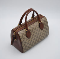 Sac Gucci Boston GG Supreme Cuir Marron Bandoulière