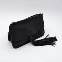 Gucci Daily Flap Cuir Grainé Noir — Pompon Bambou