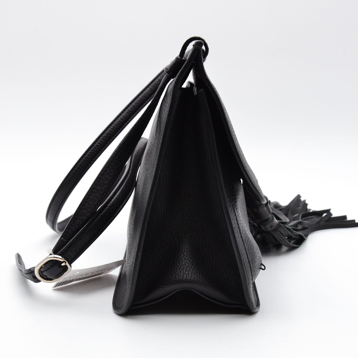 Gucci Daily Flap Cuir Grainé Noir — Pompon Bambou