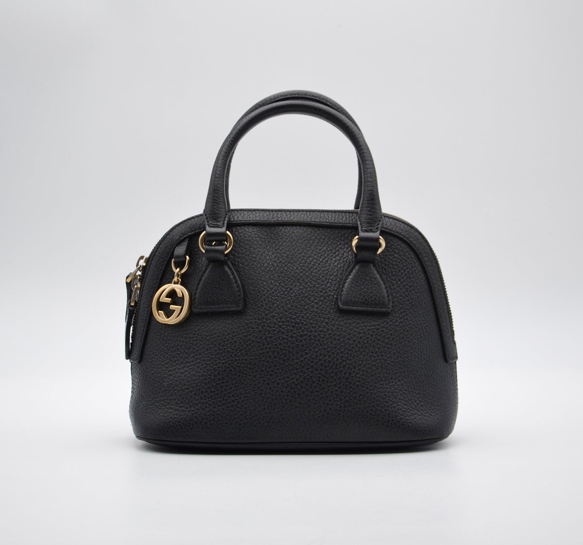 Sac Gucci Dome Cuir Grainé Noir Breloque GG