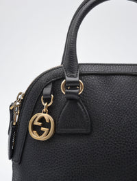 Sac Gucci Dome Cuir Grainé Noir Breloque GG