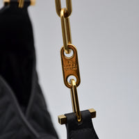 Gucci Jackie Cuir Matelassé Noir Chaîne Trombone Vintage