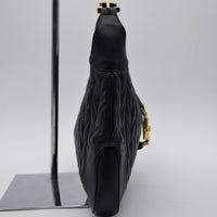 Gucci Jackie Cuir Matelassé Noir Chaîne Trombone Vintage
