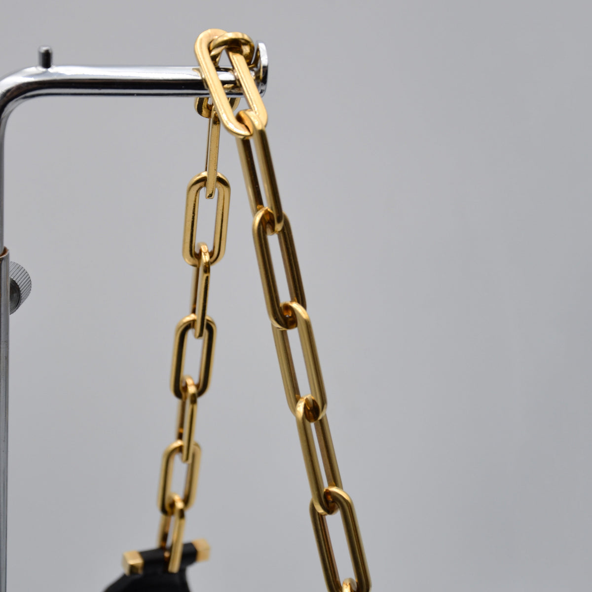 Gucci Jackie Cuir Matelassé Noir Chaîne Trombone Vintage