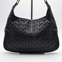 Gucci Jackie Cuir Matelassé Noir Chaîne Trombone Vintage