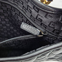 Gucci Jackie Cuir Matelassé Noir Chaîne Trombone Vintage