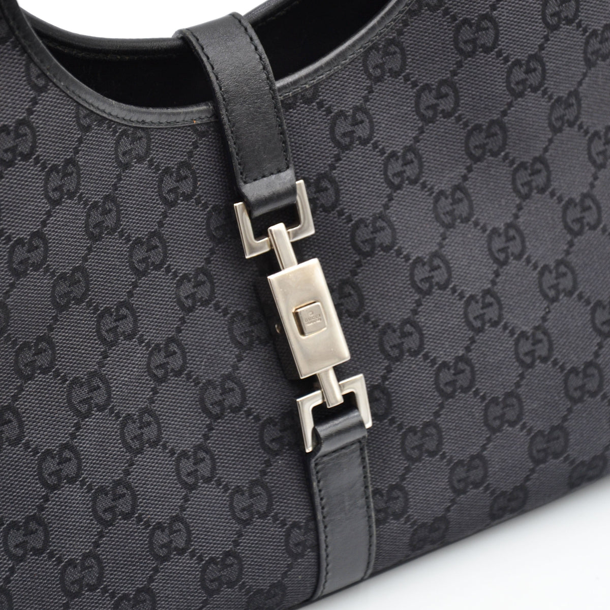 Sac Gucci Jackie toile monogramme GG noire