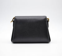 Sac Gucci Interlocking Mini Cuir Grainé Noir Chaîne Champagne