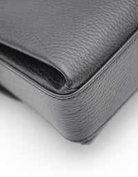 Sac Gucci Interlocking Mini Cuir Grainé Noir Chaîne Champagne