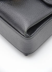 Sac Gucci Interlocking Mini Cuir Grainé Noir Chaîne Champagne