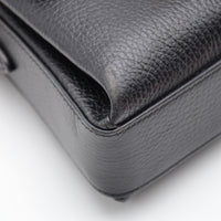 Sac Gucci Interlocking Mini Cuir Grainé Noir Chaîne Champagne