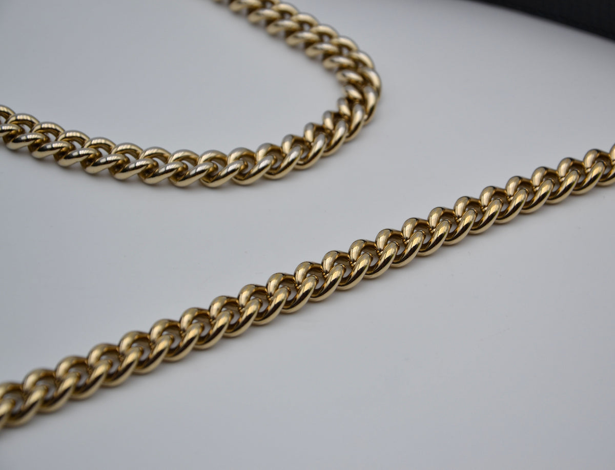 Sac Gucci Interlocking Mini Cuir Grainé Noir Chaîne Champagne