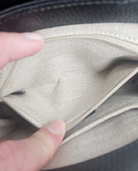 Sac Gucci Interlocking Mini Cuir Grainé Noir Chaîne Champagne