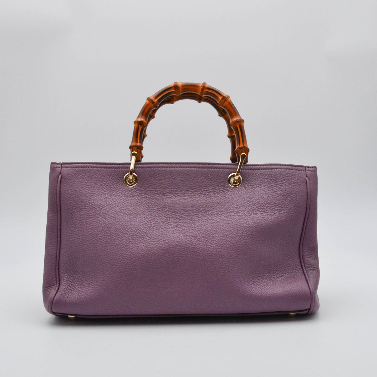 Shopper Gucci Bamboo Cuir Grainé mauve