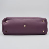 Shopper Gucci Bamboo Cuir Grainé mauve